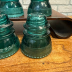 Vintage Aqua Teal Blue Hemingray No. 42 Glass Insulator Set of 4