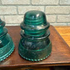 Vintage Aqua Teal Blue Hemingray No. 42 Glass Insulator Set of 4