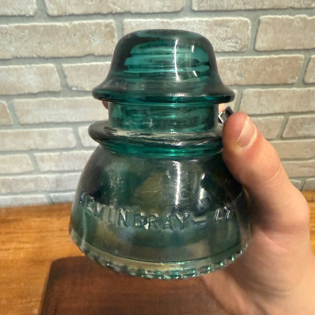 Vintage Aqua Teal Blue Hemingray No. 42 Glass Insulator Set of 4