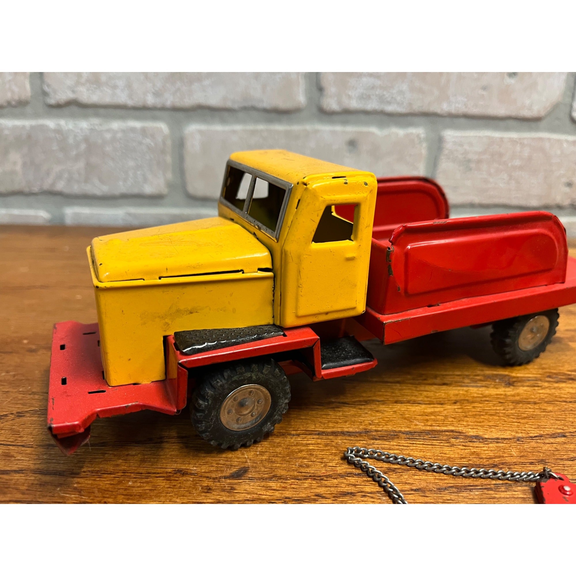 Vintage Japan Modern Toy Two-tone Tow Truck Wrecker Tin Litho Friction - Parts