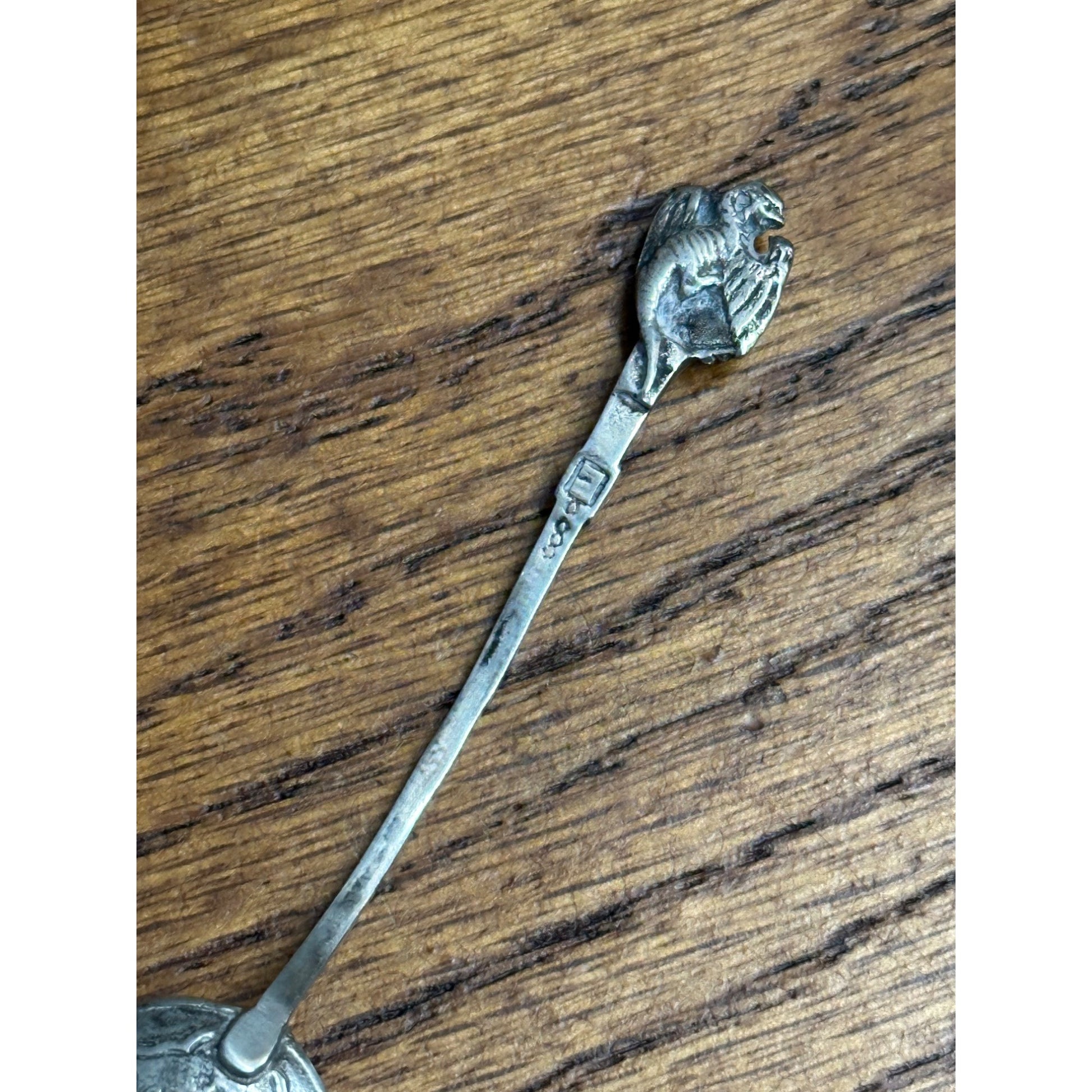 Vintage Imperial Russia 1757 Kopek Coin Sterling Silver Spoon Eagle Bird