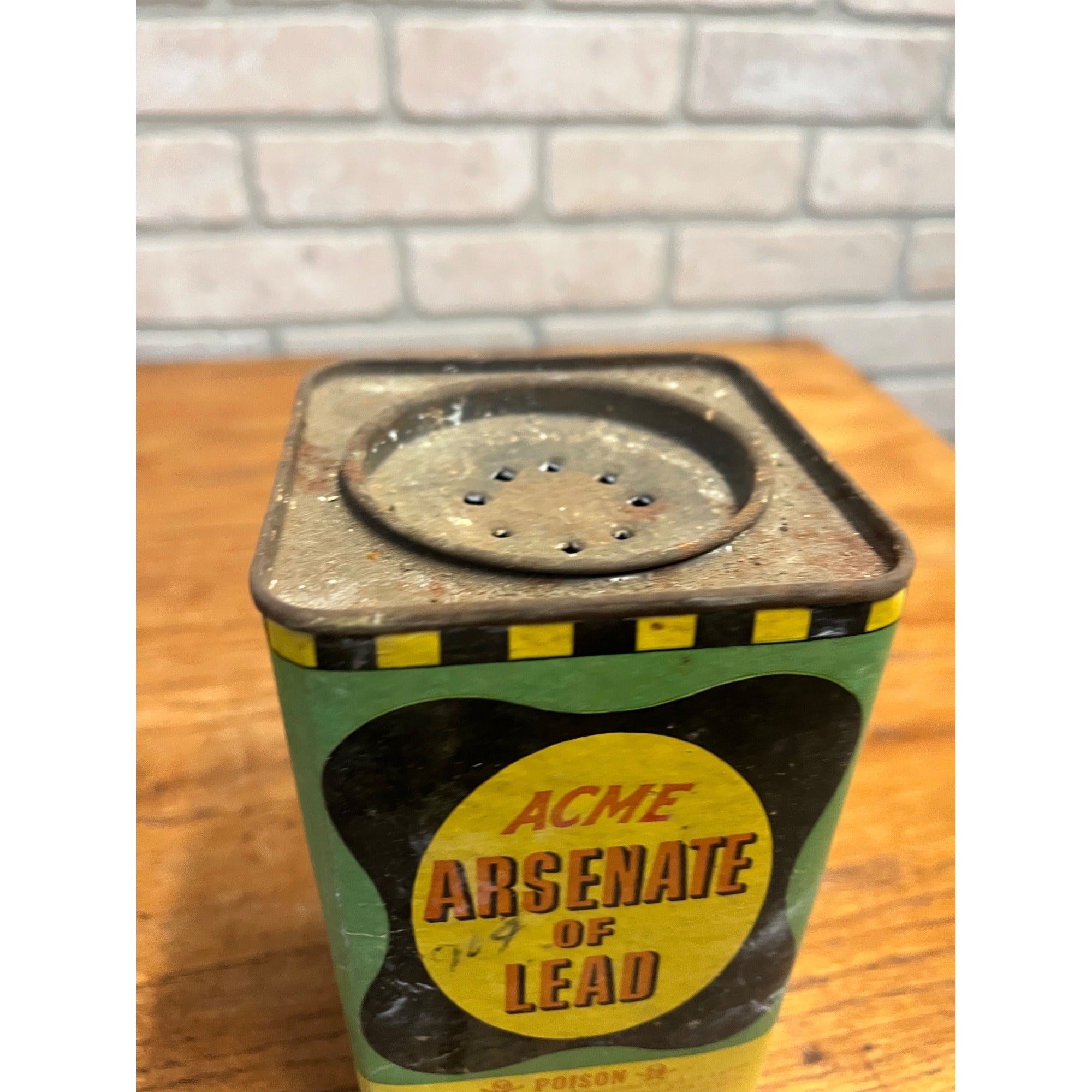 Vintage 1950s ACME Aresenate of Lead Garden Fruit Powder Can Advertising Farm