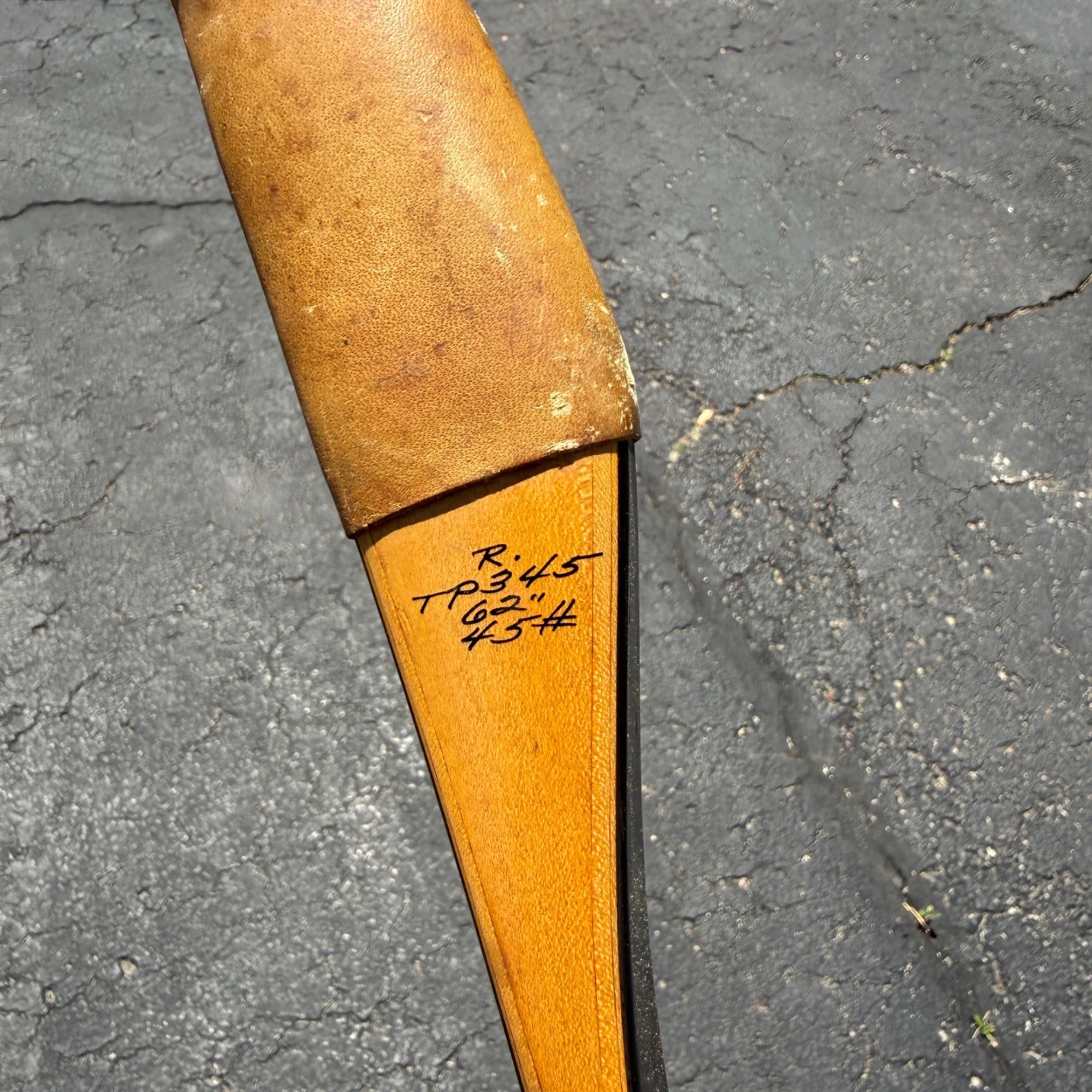 BEAR Glass Powered TP345 archery bow 1953 45# 62” Canada
