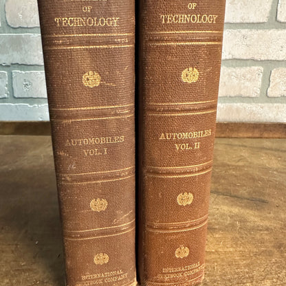 Vintage 1922 International Library of Technology: Automobiles 2 Voluem Book Set