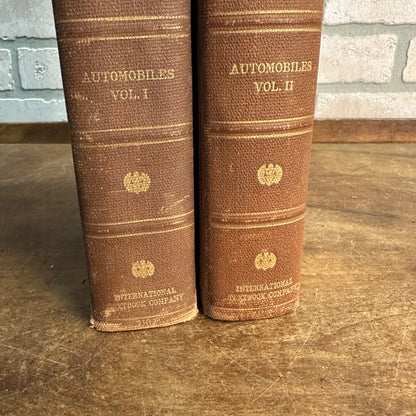 Vintage 1922 International Library of Technology: Automobiles 2 Voluem Book Set