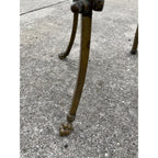 Antique Victorian 1890s Brass & Onyx Marble Plant Stand Accent Table