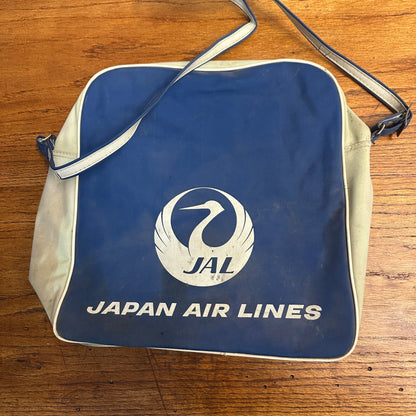 Vintage 1960's Japan Airlines Travel Tote Bag  Used