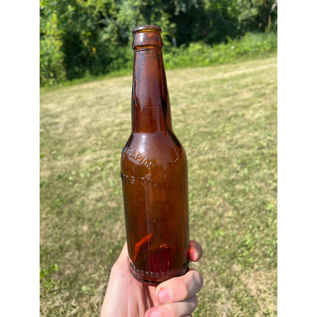 Vintage Grand Rapids Products Co. Amber Beer Bottle Michigan MI Mich.
