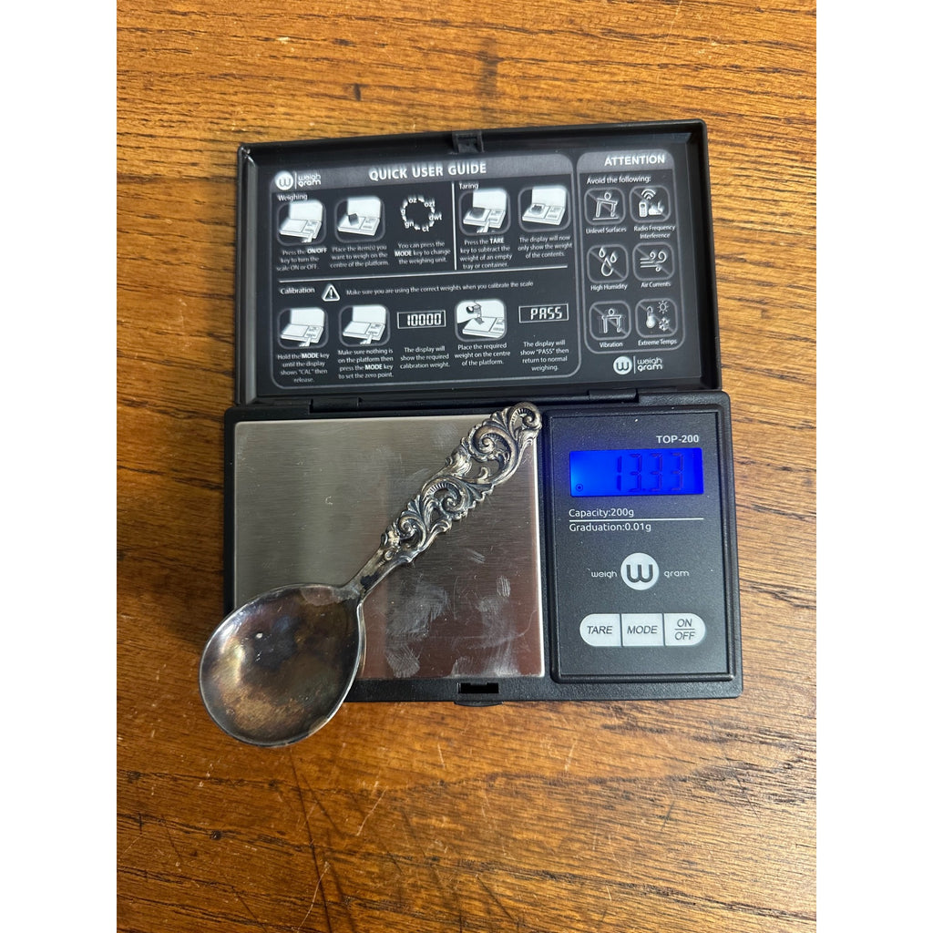 Vintage Norwegian Brodrene Mylius 830 Silver 4" Tea Caddy Spoon - 13.33 Grams