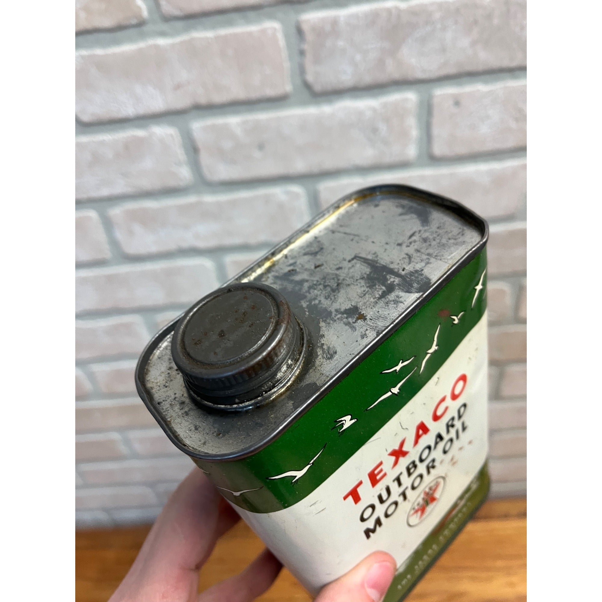 Vintage Texaco Outboard Motor Oil Can 1 Quart - Empty