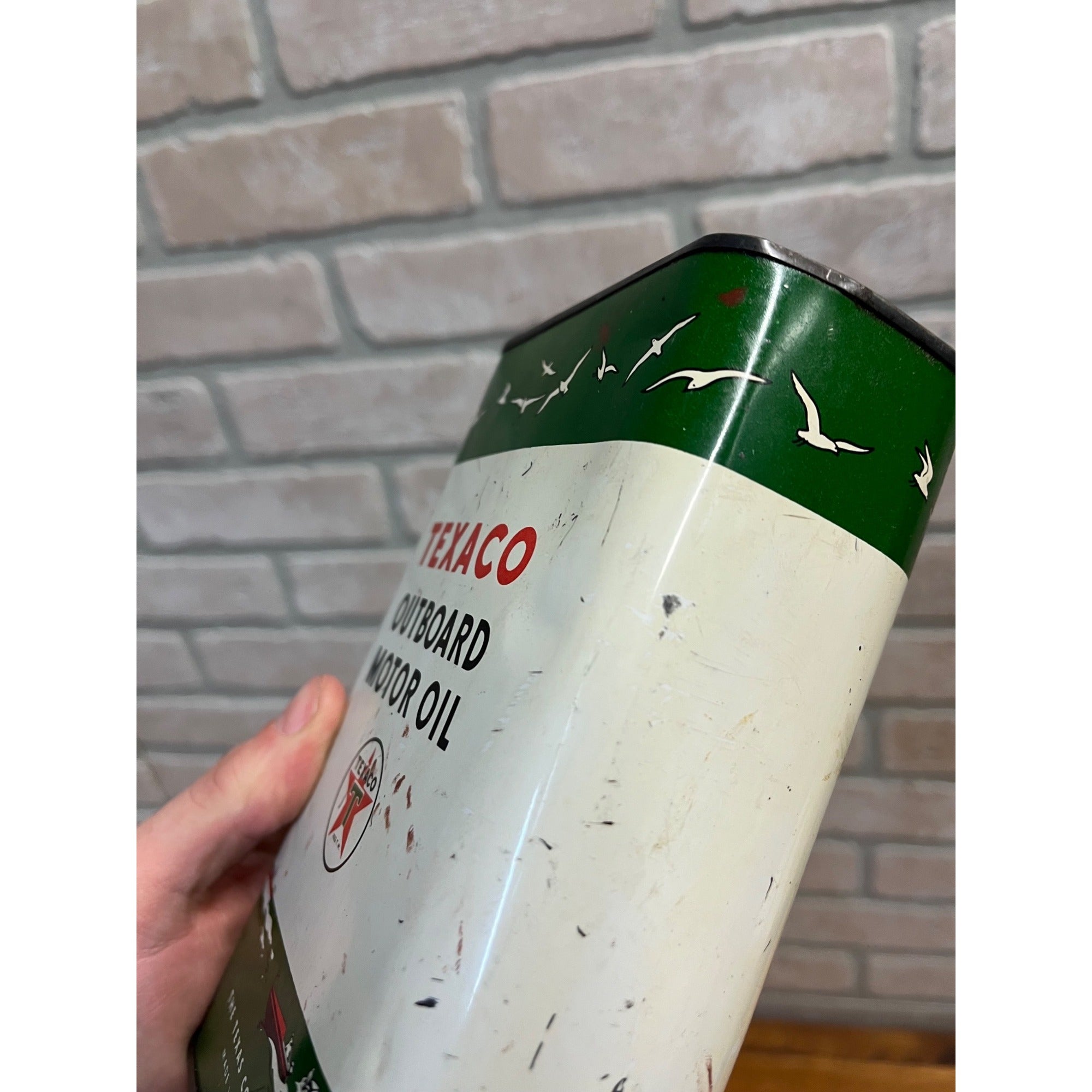 Vintage Texaco Outboard Motor Oil Can 1 Quart - Empty