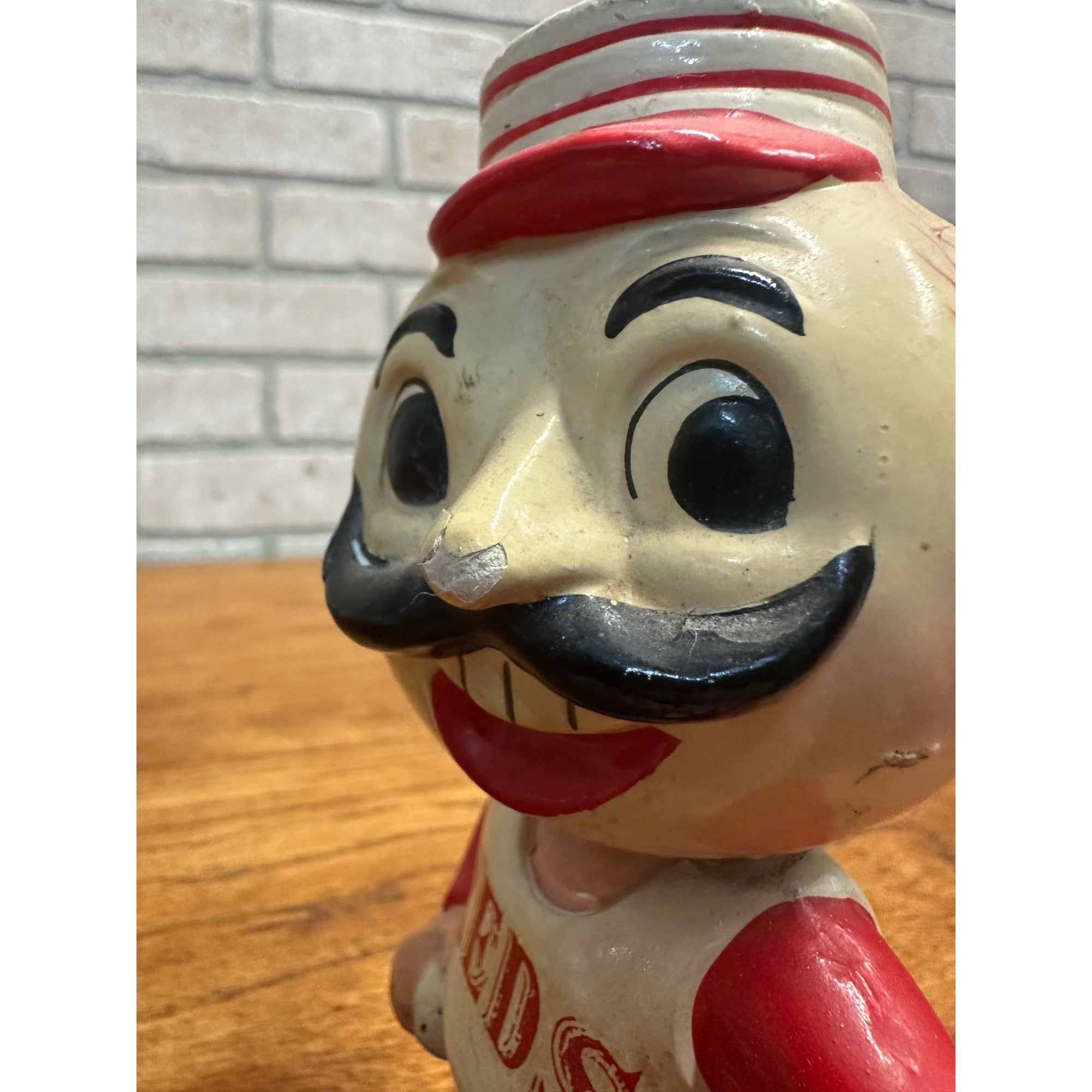 Vintage 1960s Cincinnati Reds Mascot Bobblehead Nodder Gold Base Series