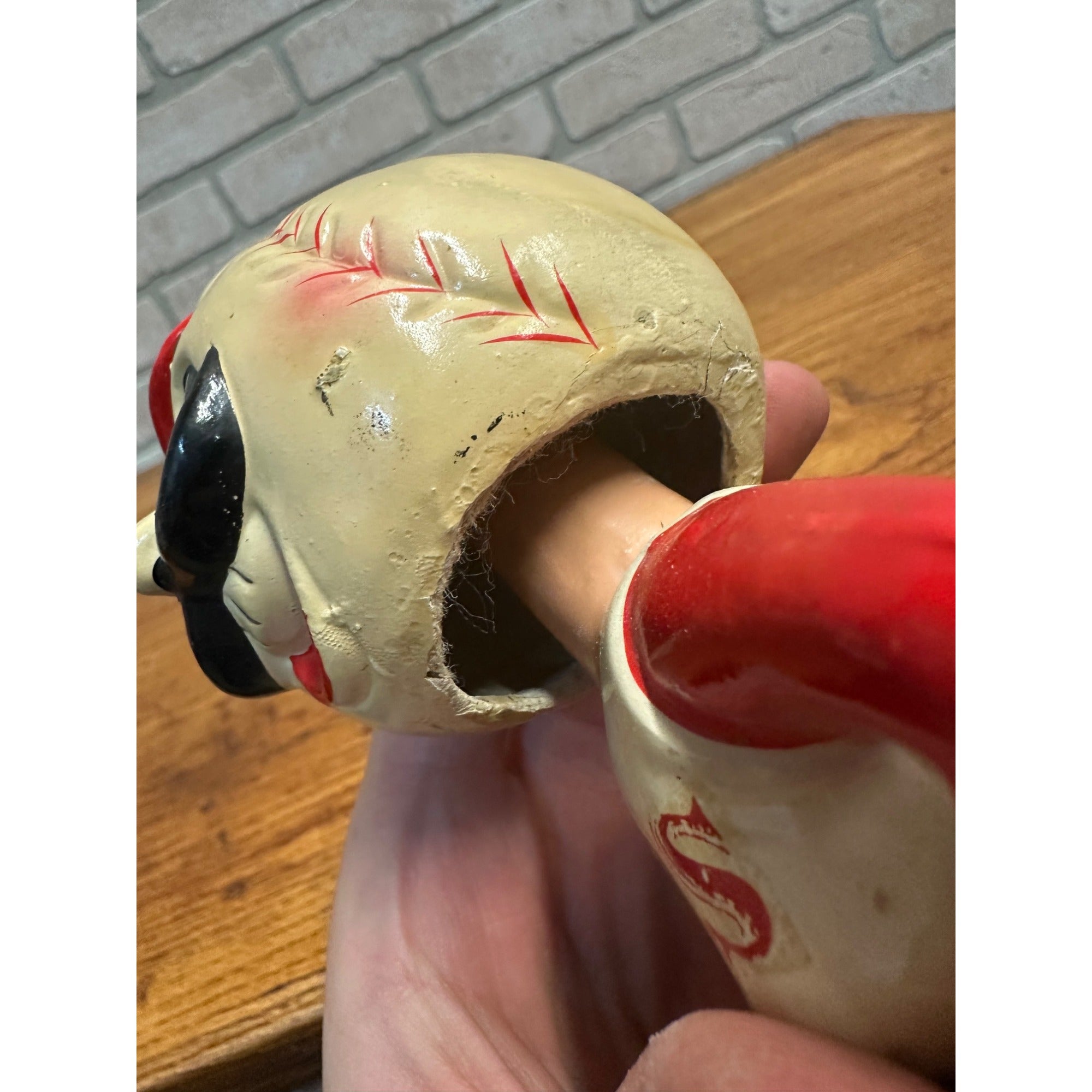 Vintage 1960s Cincinnati Reds Mascot Bobblehead Nodder Gold Base Series