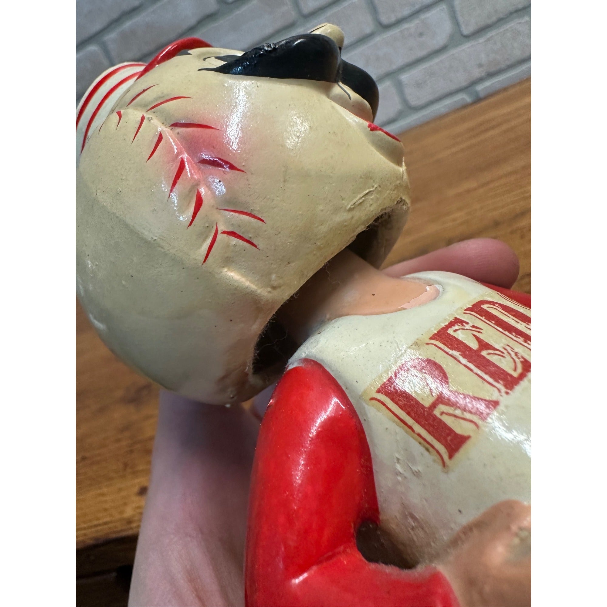 Vintage 1960s Cincinnati Reds Mascot Bobblehead Nodder Gold Base Series