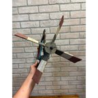 Original Whirligig Man Sawing Log Folk Art Americana Whirlygig Primitive Farmhouse Decor