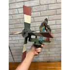 Original Whirligig Man Sawing Log Folk Art Americana Whirlygig Primitive Farmhouse Decor