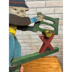 Original Whirligig Man Sawing Log Folk Art Americana Whirlygig Primitive Farmhouse Decor