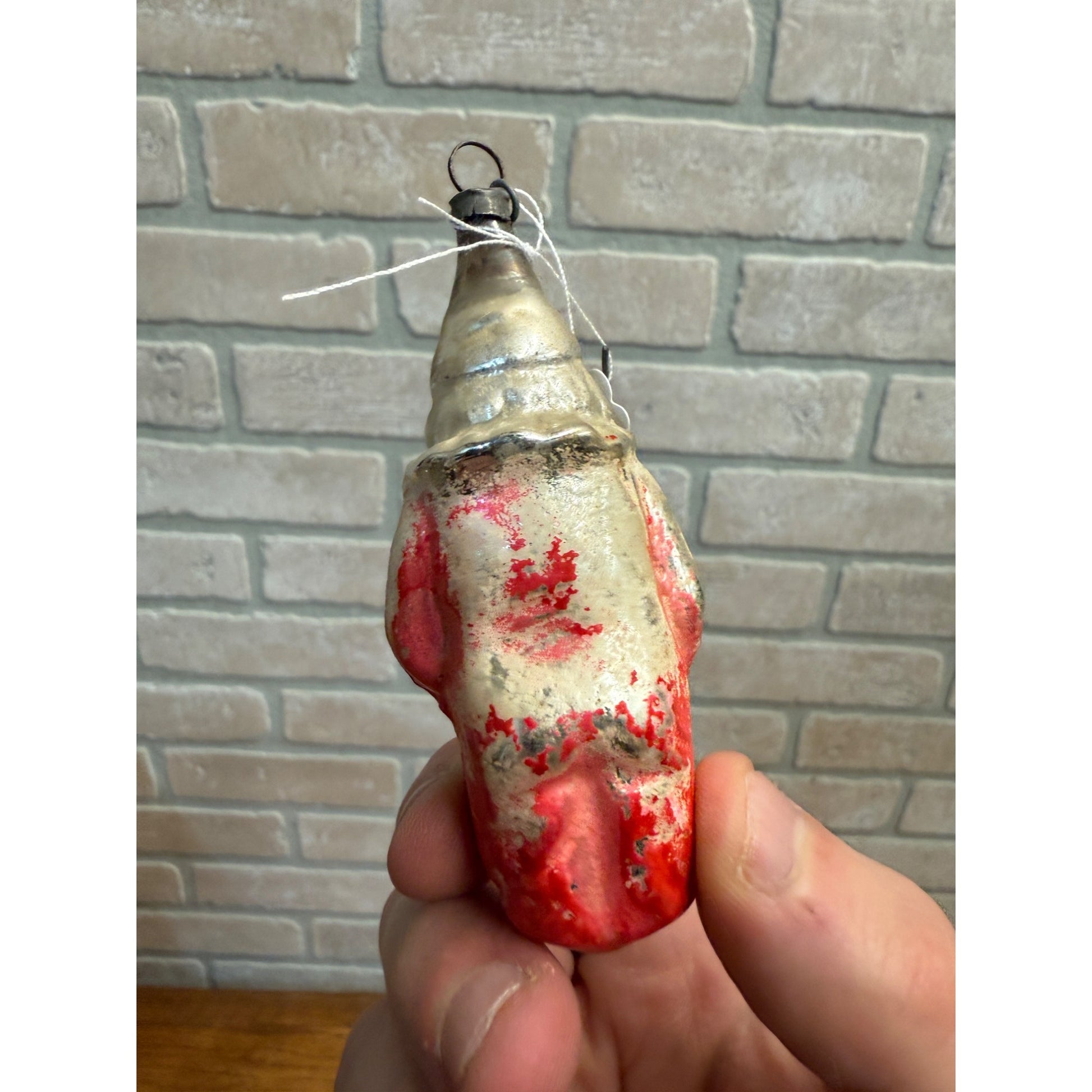 Early Antique Red Suit Clown Mercury Glass Christmas Ornament