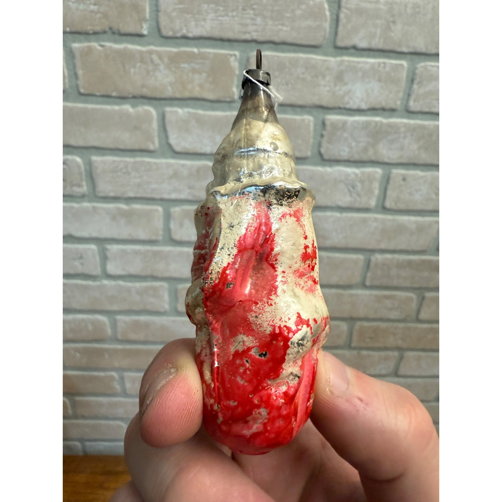 Early Antique Red Suit Clown Mercury Glass Christmas Ornament