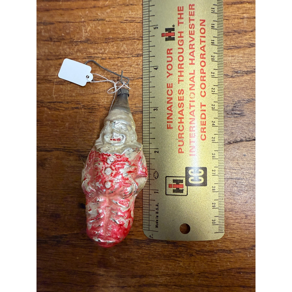 Early Antique Red Suit Clown Mercury Glass Christmas Ornament