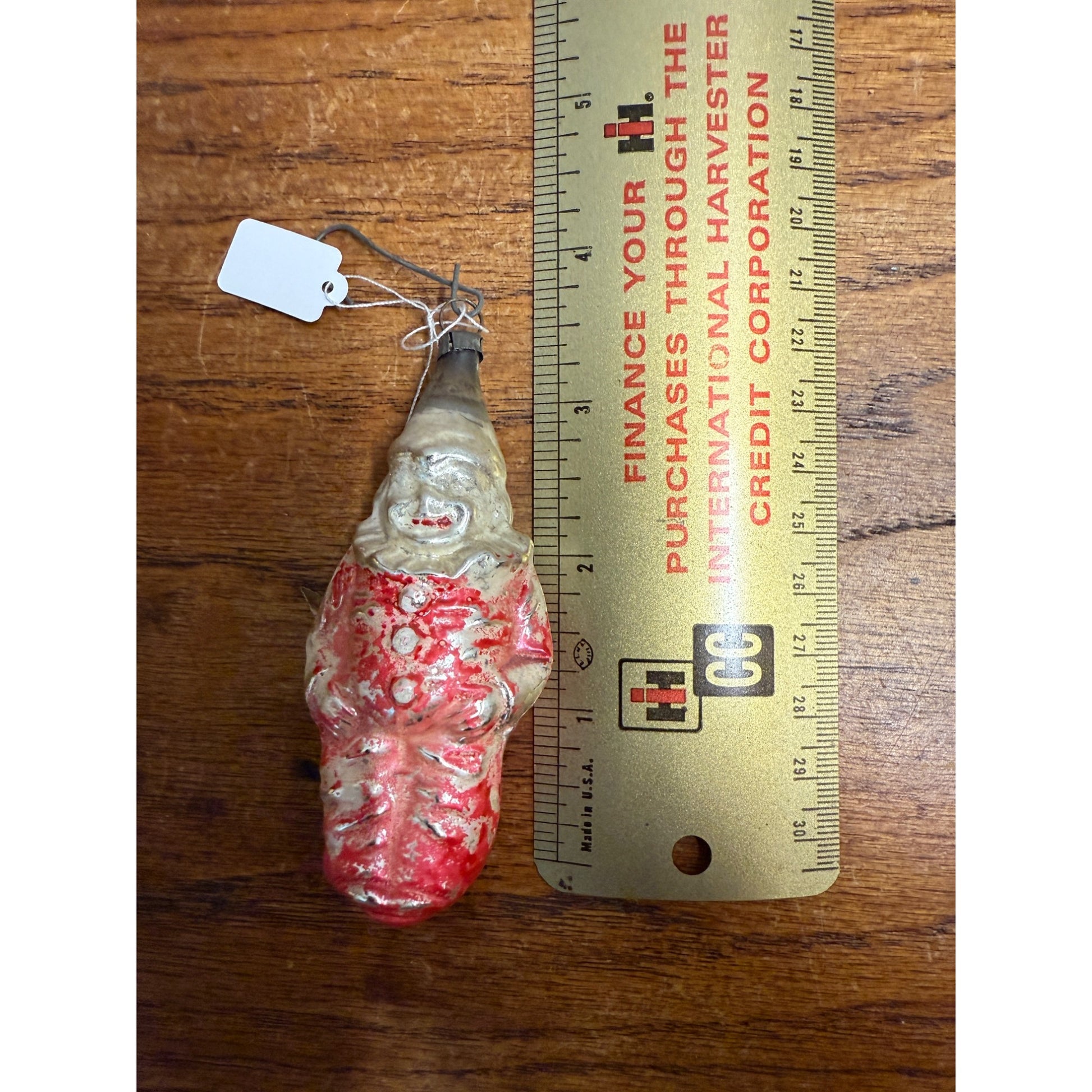 Early Antique Red Suit Clown Mercury Glass Christmas Ornament