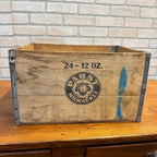 Vintage Wooden Pabst 24 Count (12-Oz) Bottle Crate With Handles and Metal Edge Strapping Milwaukee, WI