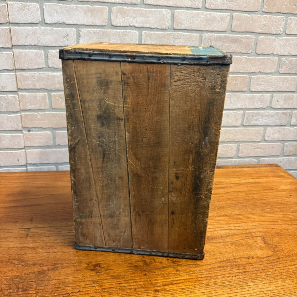 Vintage Wooden Pabst 24 Count (12-Oz) Bottle Crate With Handles and Metal Edge Strapping Milwaukee, WI