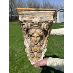 Antique Neoclassical Plaster Corbel w/ Female Bust Architectural Salvage