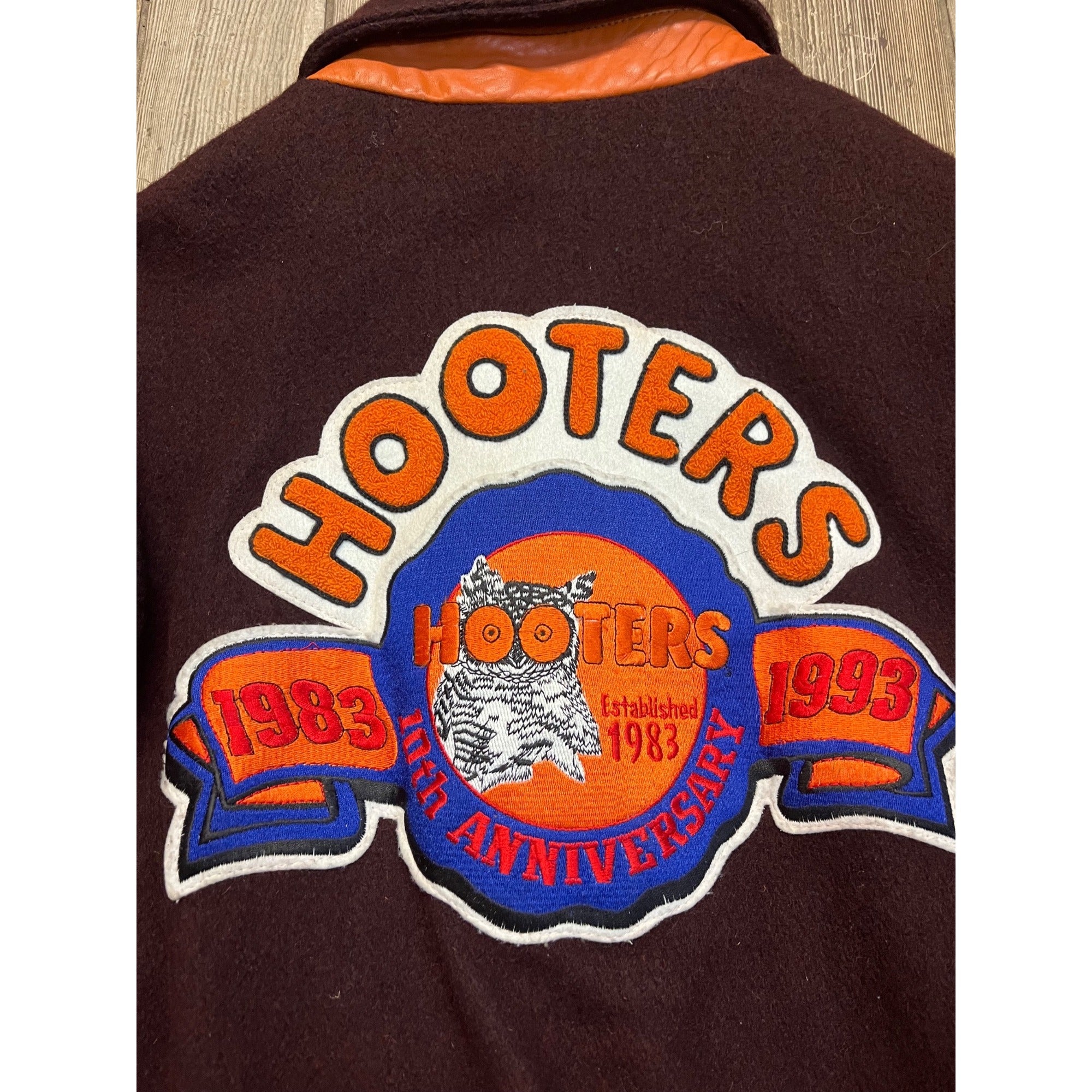 Vintage Hooters 10th Anniversary Varsity Lettermans Jacket Size L
