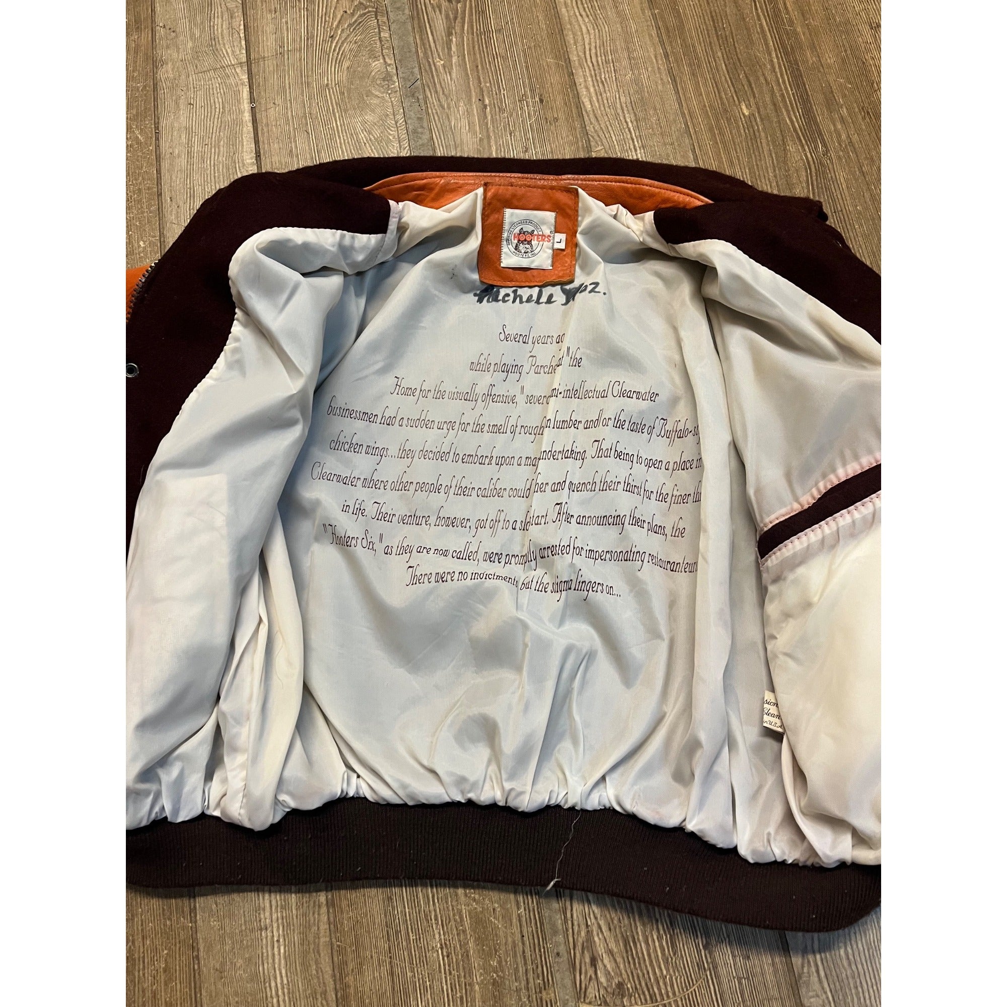 Vintage Hooters 10th Anniversary Varsity Lettermans Jacket Size L