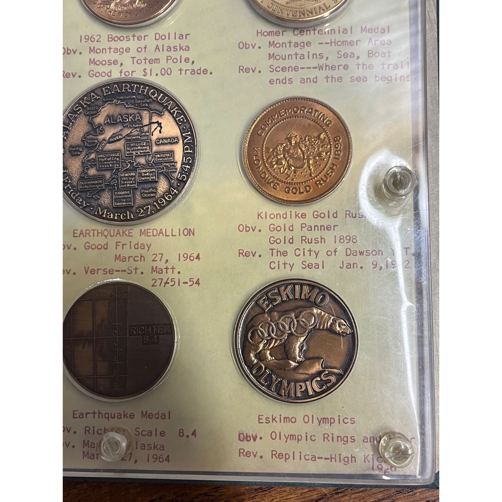 Huge Lot Alaska Centennial Trade Commemorative Tokens Coins Alaskan Gold Rush Olympics