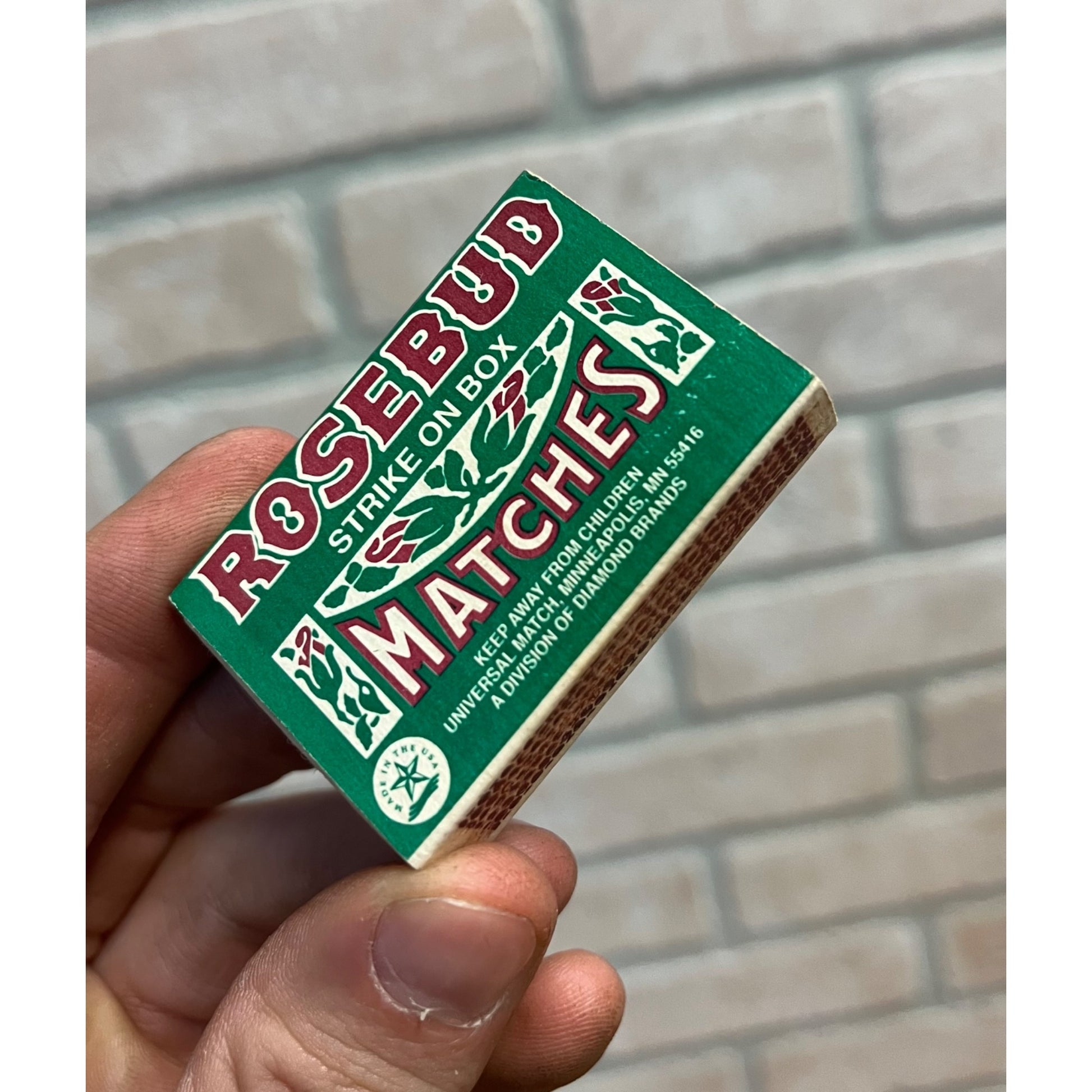 Vintage Rosebud Matches Match Box - Empty - Diamond Brand 1970s