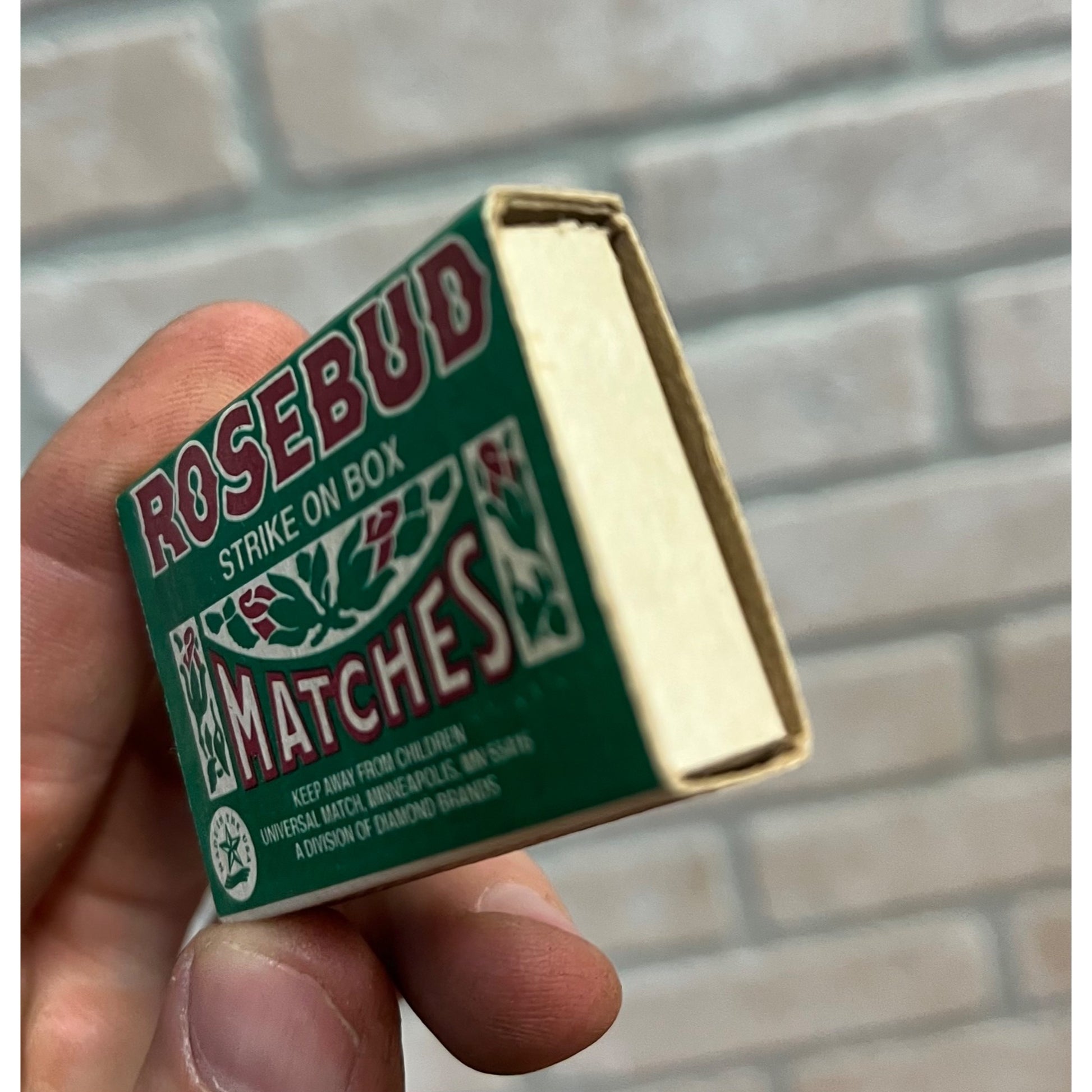 Vintage Rosebud Matches Match Box - Empty - Diamond Brand 1970s