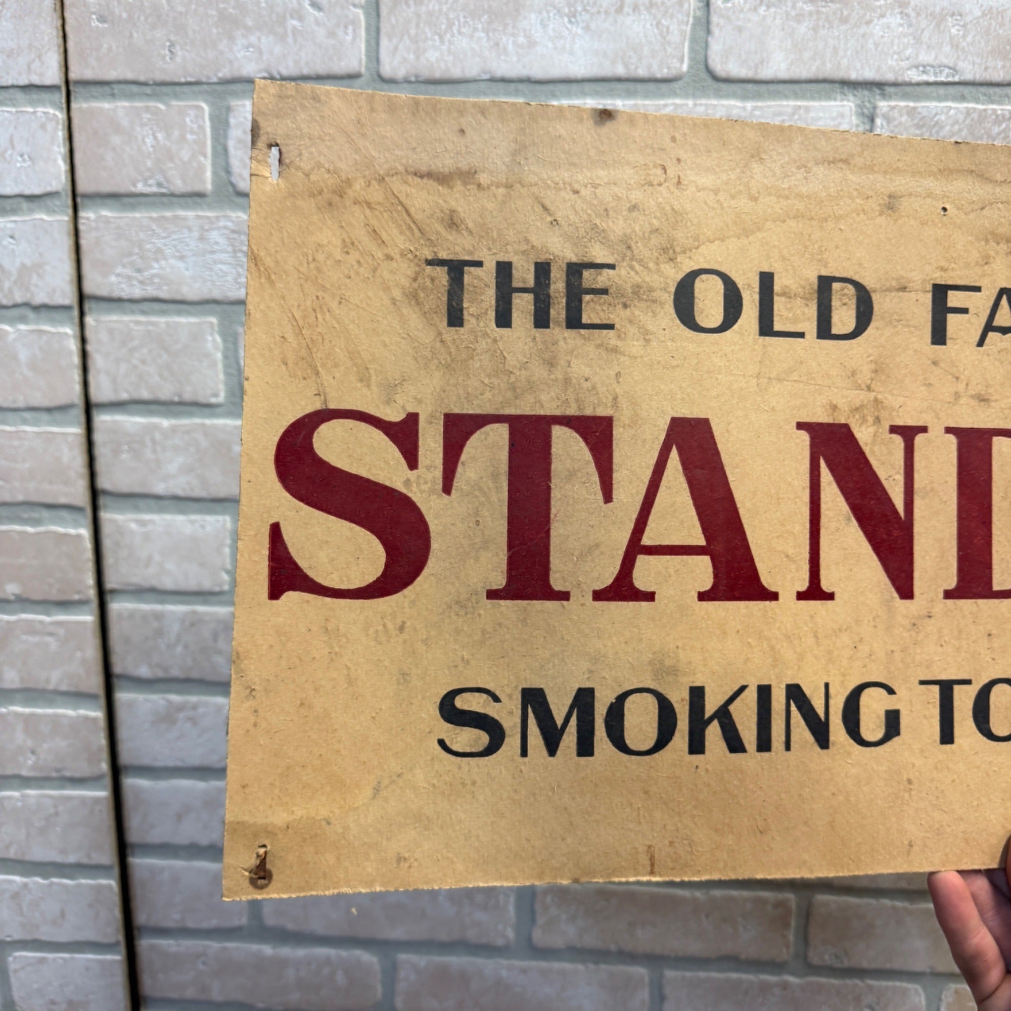 Antique Standard Smoking Tobacco Milwaukee Wis Cardboard Advertising Sign