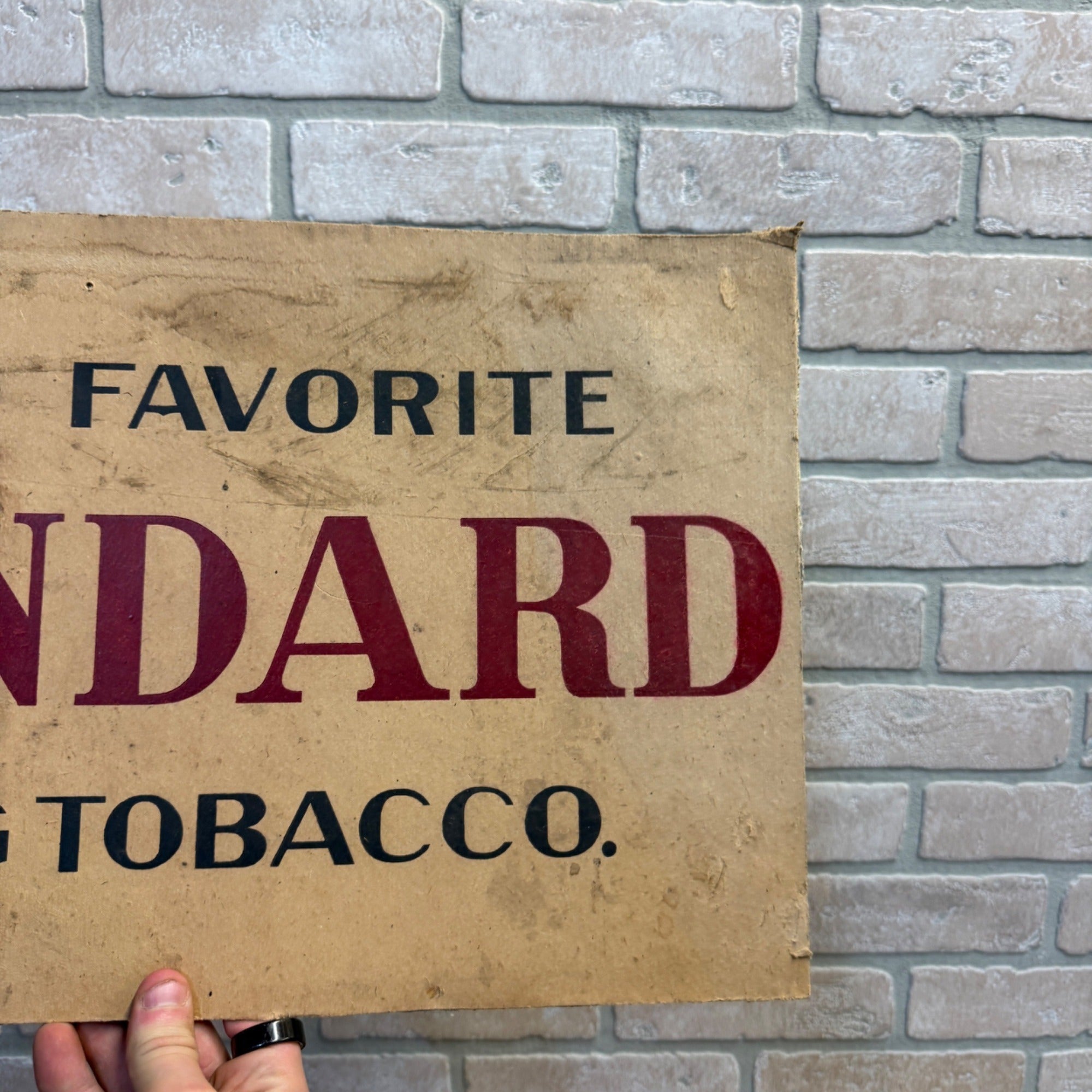 Antique Standard Smoking Tobacco Milwaukee Wis Cardboard Advertising Sign