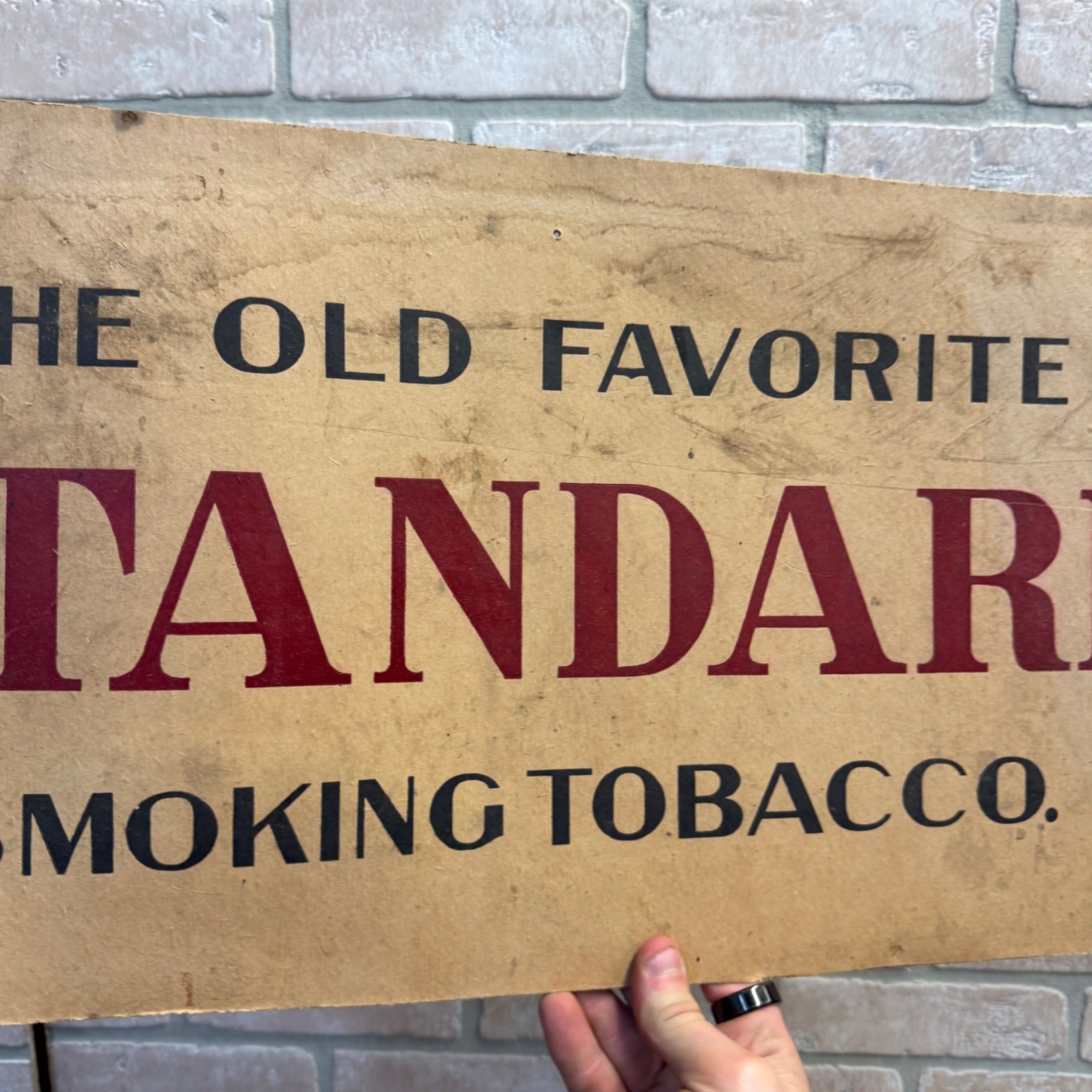 Antique Standard Smoking Tobacco Milwaukee Wis Cardboard Advertising Sign