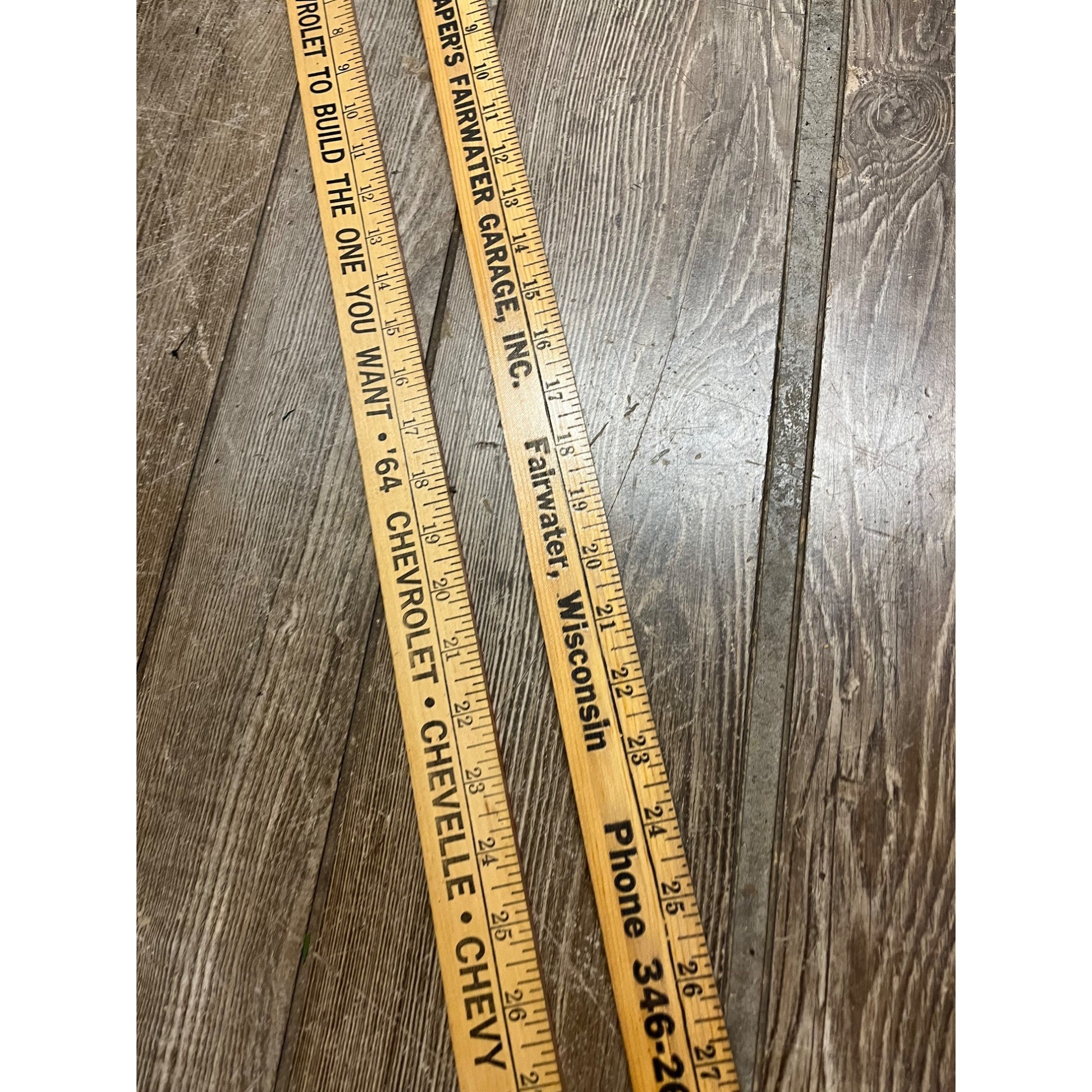 Vintage Chevrolet Chevy Wood 36" Advertising Yardstick Corvette Chevelle Corvair