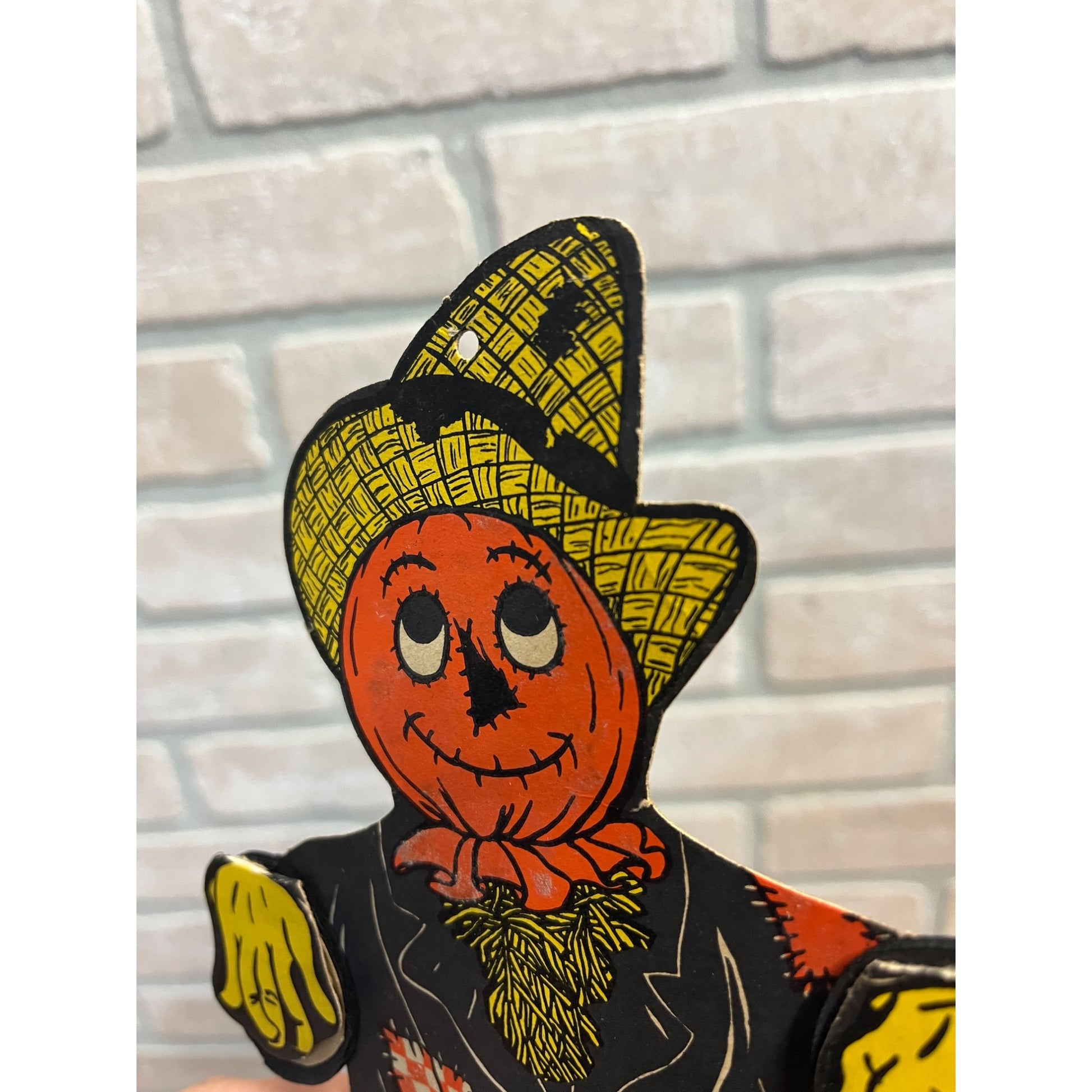 Original 1930s Vintage Halloween Beistle Scarecrow Dancer Honeycomb Diecut Decor