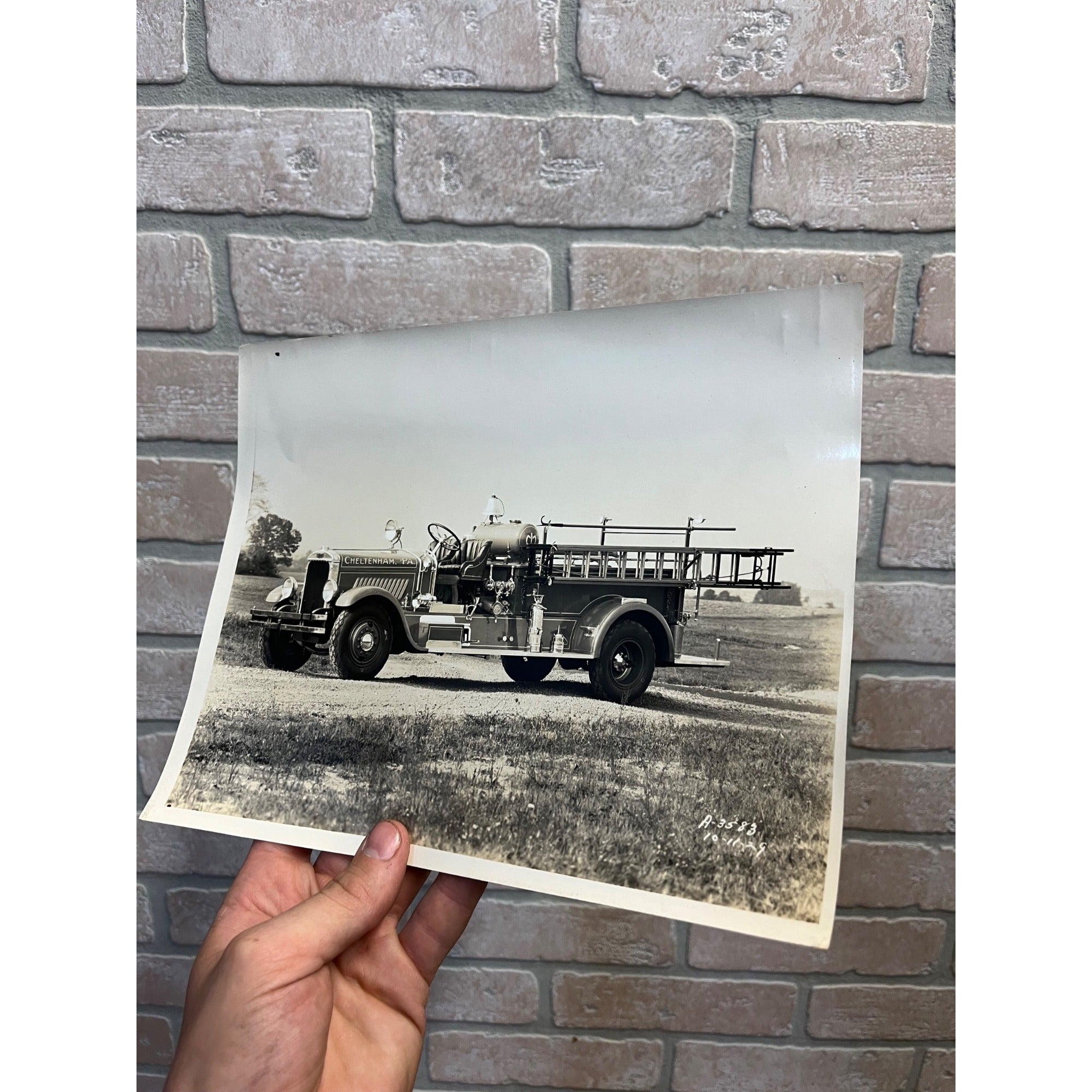 Vintage Original Mack Type 90 Fire Truck Promo Factory Photo Cheltenham, PA