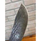 Antique 1900s Carbon Steel Butcher Kitchen Knife Wood Handle 12.5" Primitive