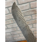 Antique 1900s Carbon Steel Butcher Kitchen Knife Wood Handle 12.5" Primitive