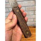 Antique 1900s Carbon Steel Butcher Kitchen Knife Wood Handle 12.5" Primitive