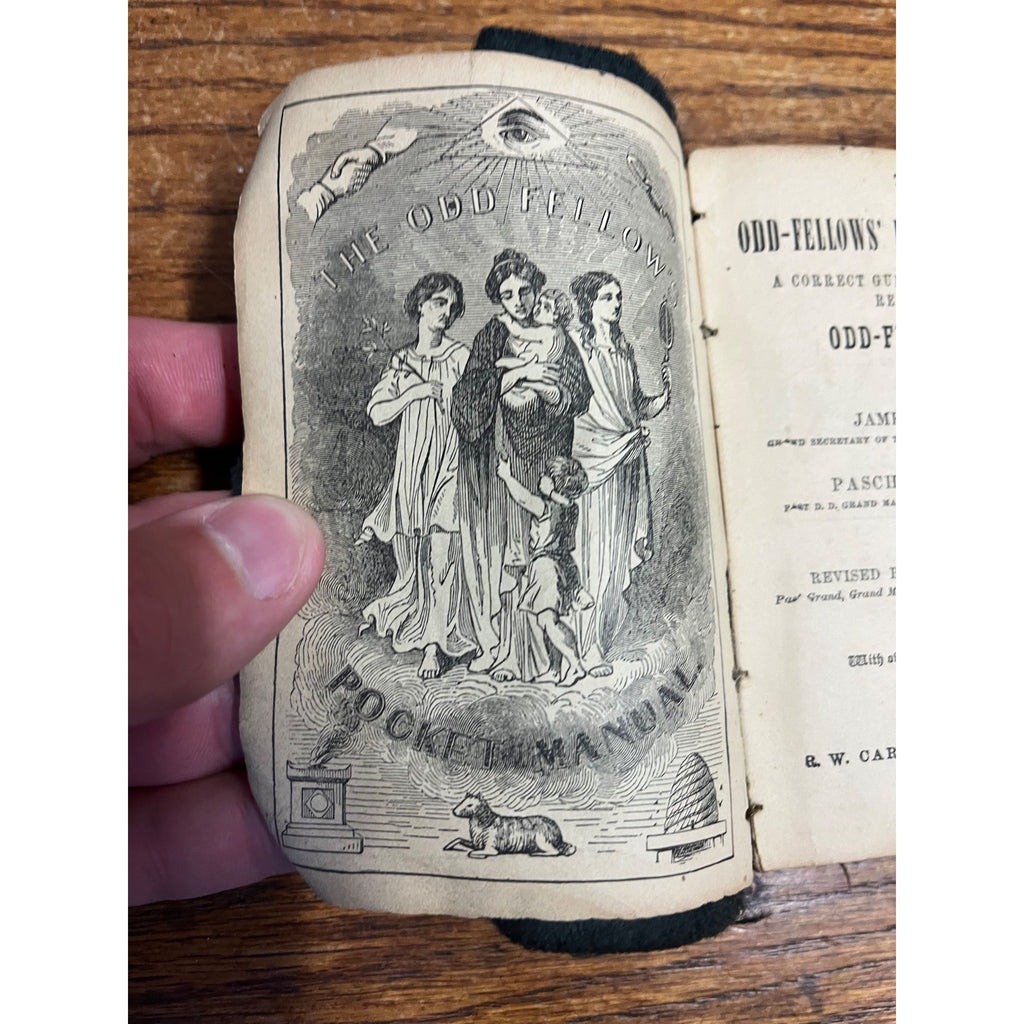ODD FELLOWS Pocket Companion Guide 1869 Leather Cover Book