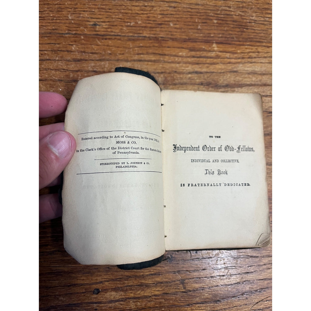 ODD FELLOWS Pocket Companion Guide 1869 Leather Cover Book