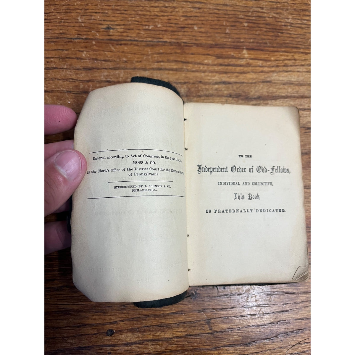 ODD FELLOWS Pocket Companion Guide 1869 Leather Cover Book