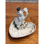 Antique 1880s German G DEP Bisque Anthropomorphic Pig Figural Trinket Dish #8809