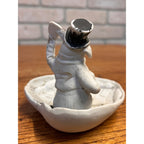 Antique 1880s German G DEP Bisque Anthropomorphic Pig Figural Trinket Dish #8809