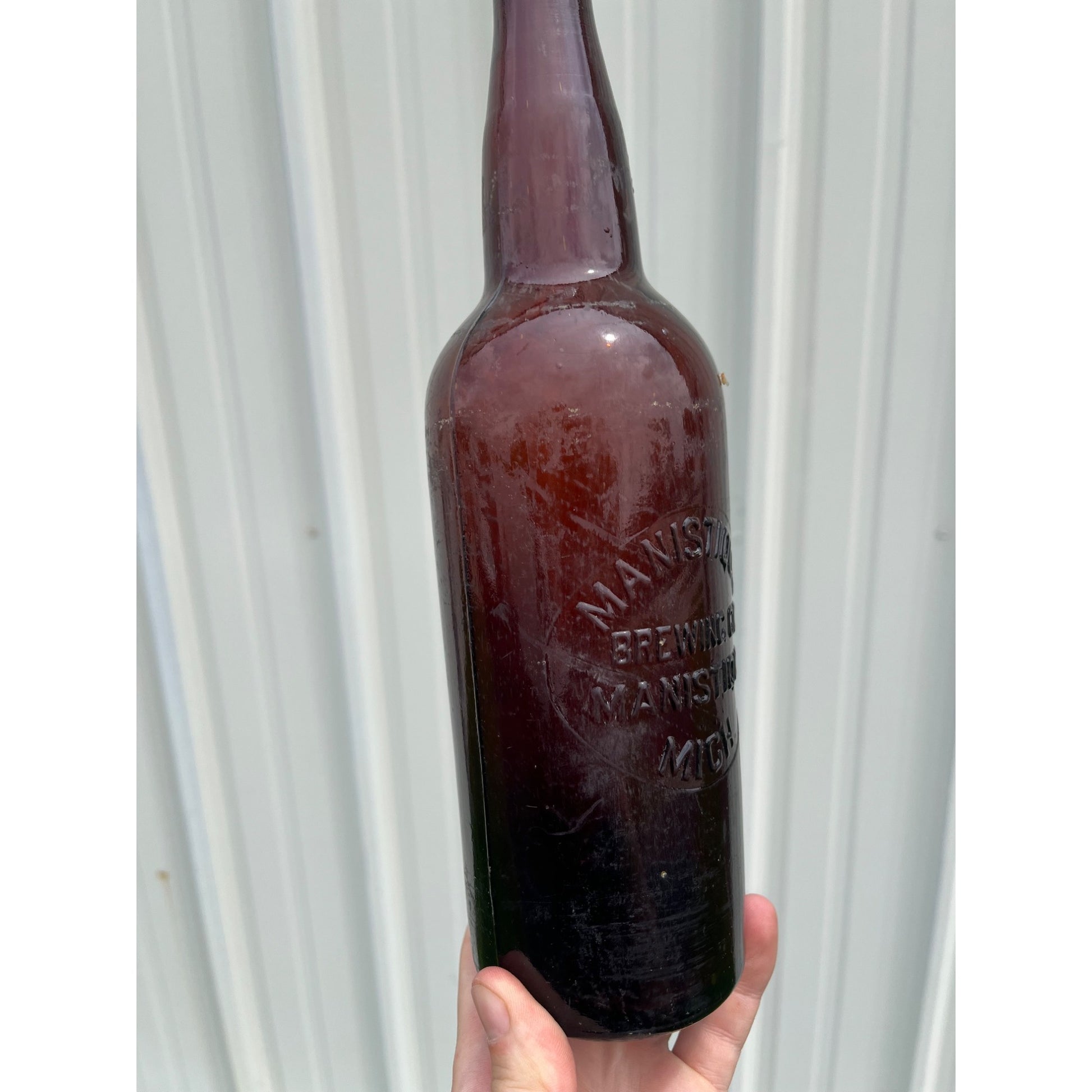 SCARCE c1900 Manistique Brewing Co. Michigan Amber Beer Bottle Quart
