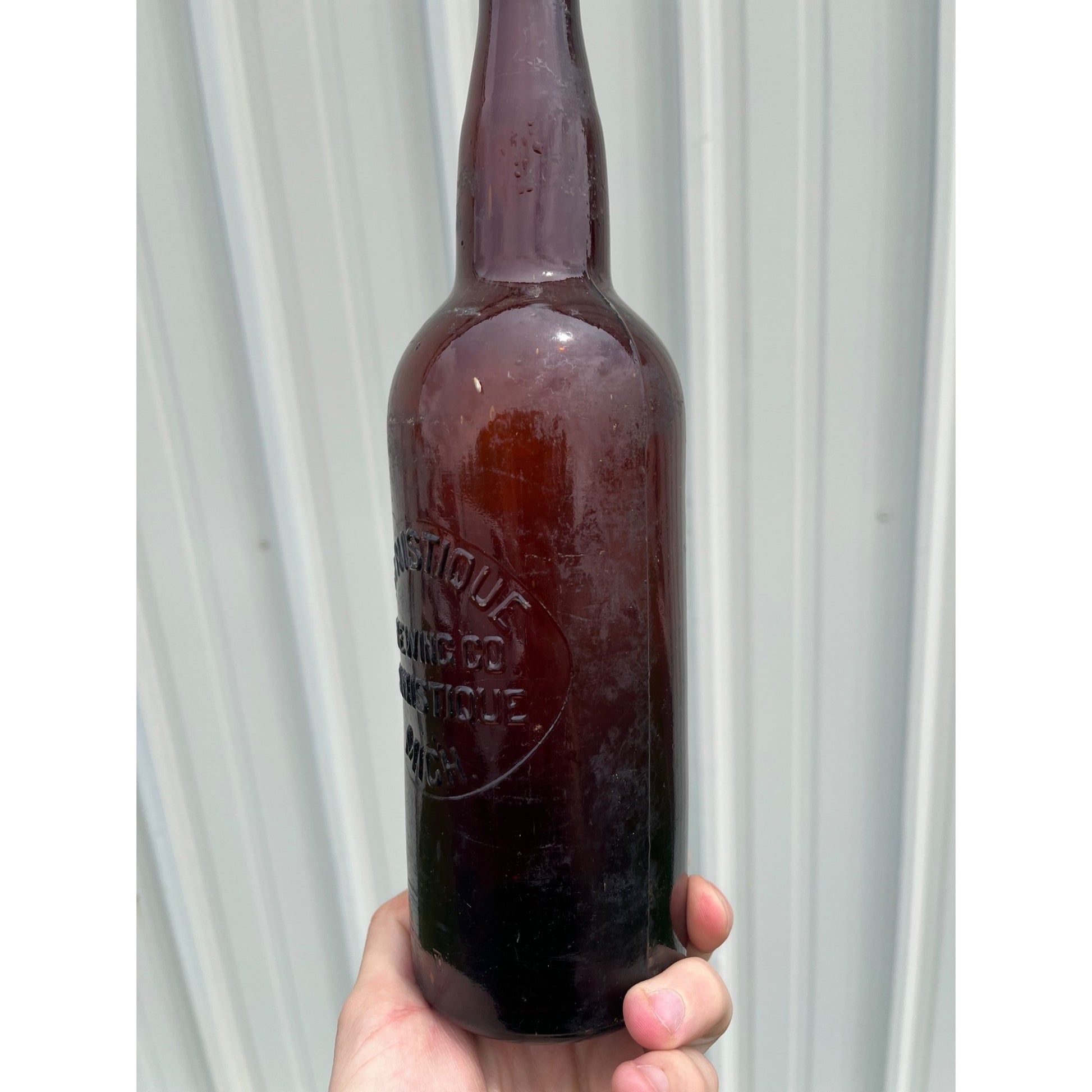 SCARCE c1900 Manistique Brewing Co. Michigan Amber Beer Bottle Quart