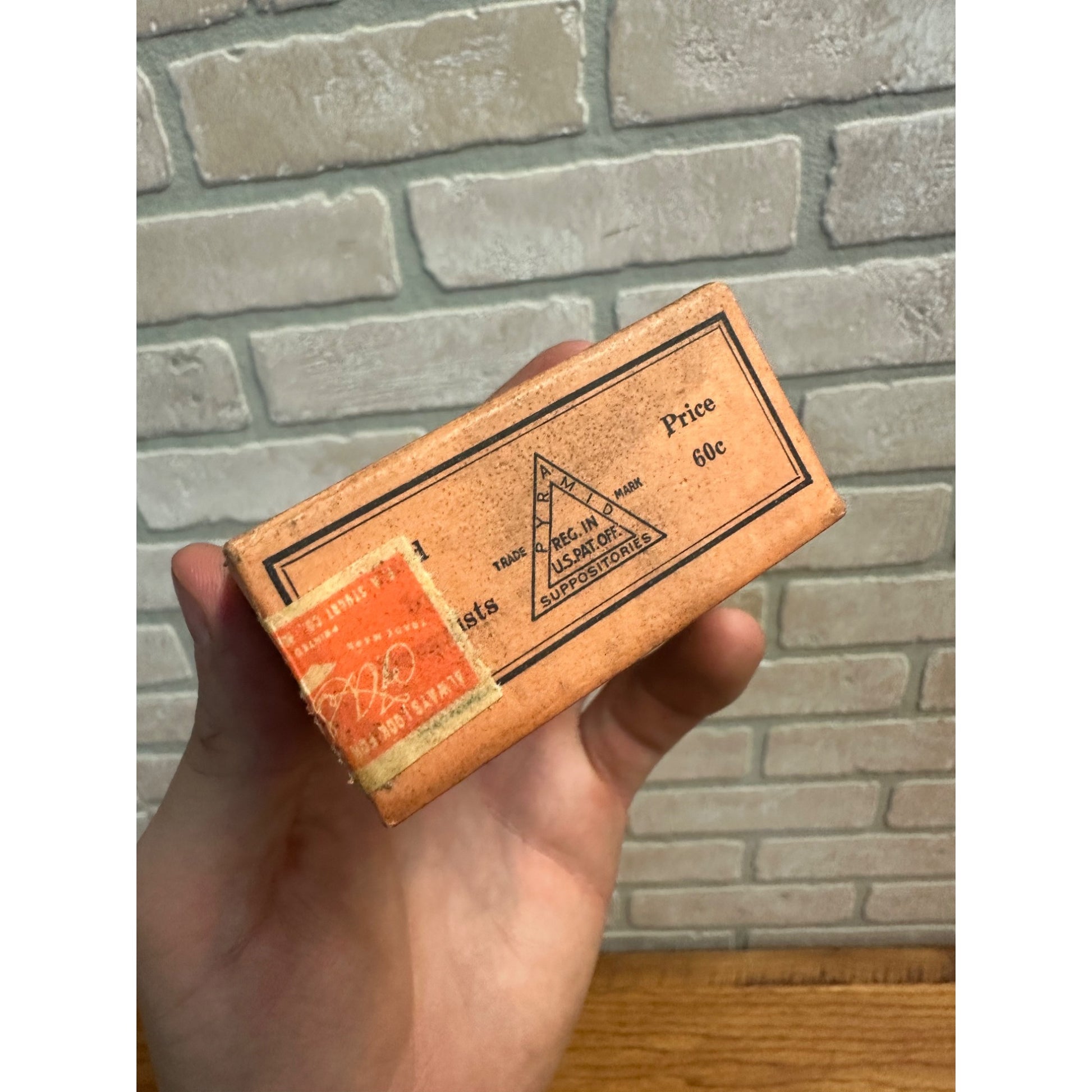 Vintage 1920s Pyramid Suppositories F.A. Stuart Co. Empty Box Quack Medicine